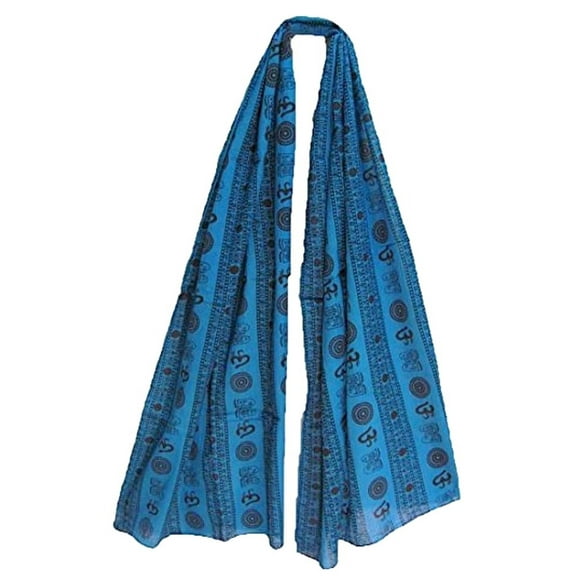 OM Design Meditation Shawl With Sacred Om Mantra Block Print LARGE SIZE