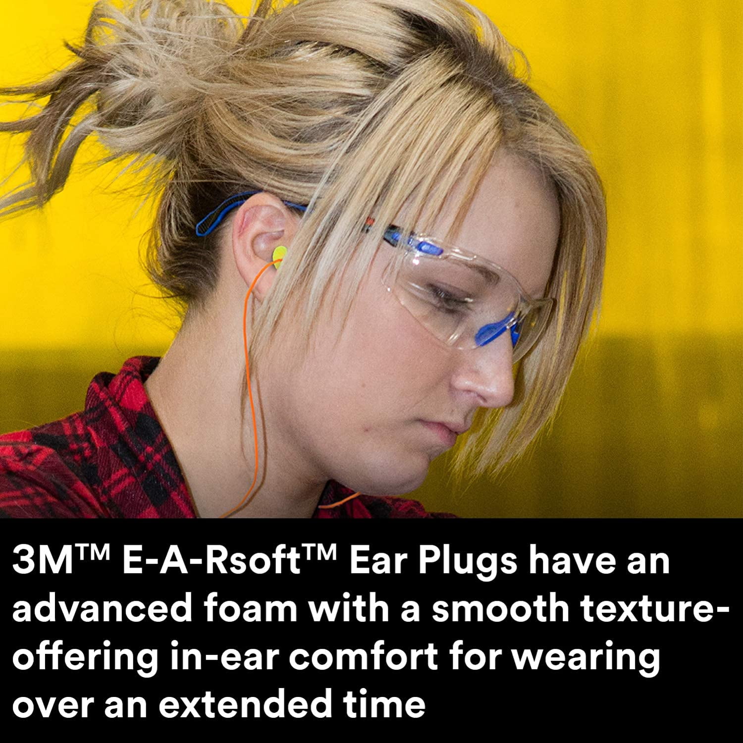 3M 33 dB Disposable Polyurethane Foam Ear Plugs Yellow 200 pair
