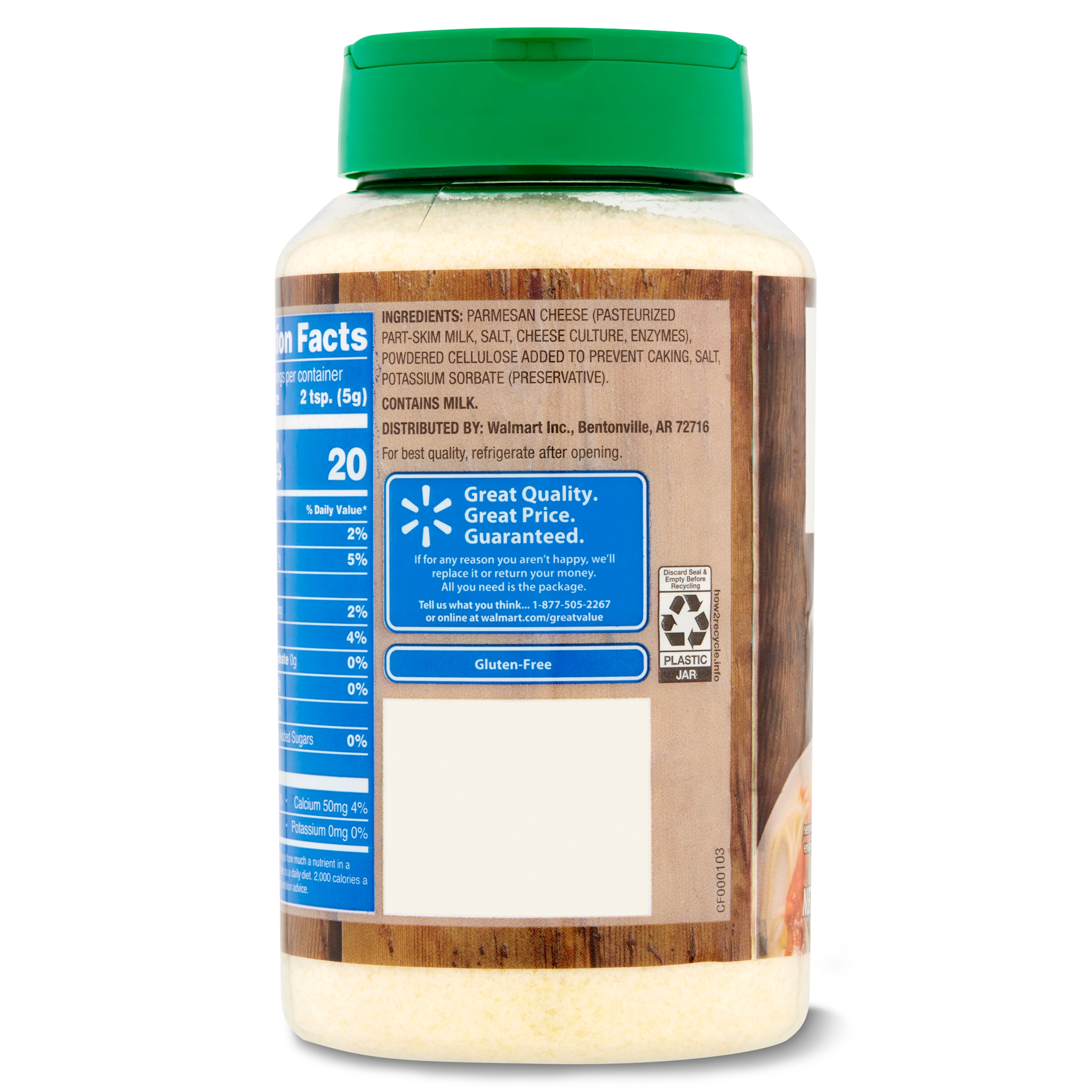 Great Value Grated Parmesan Cheese, 16 oz Bottle - image 5 of 7