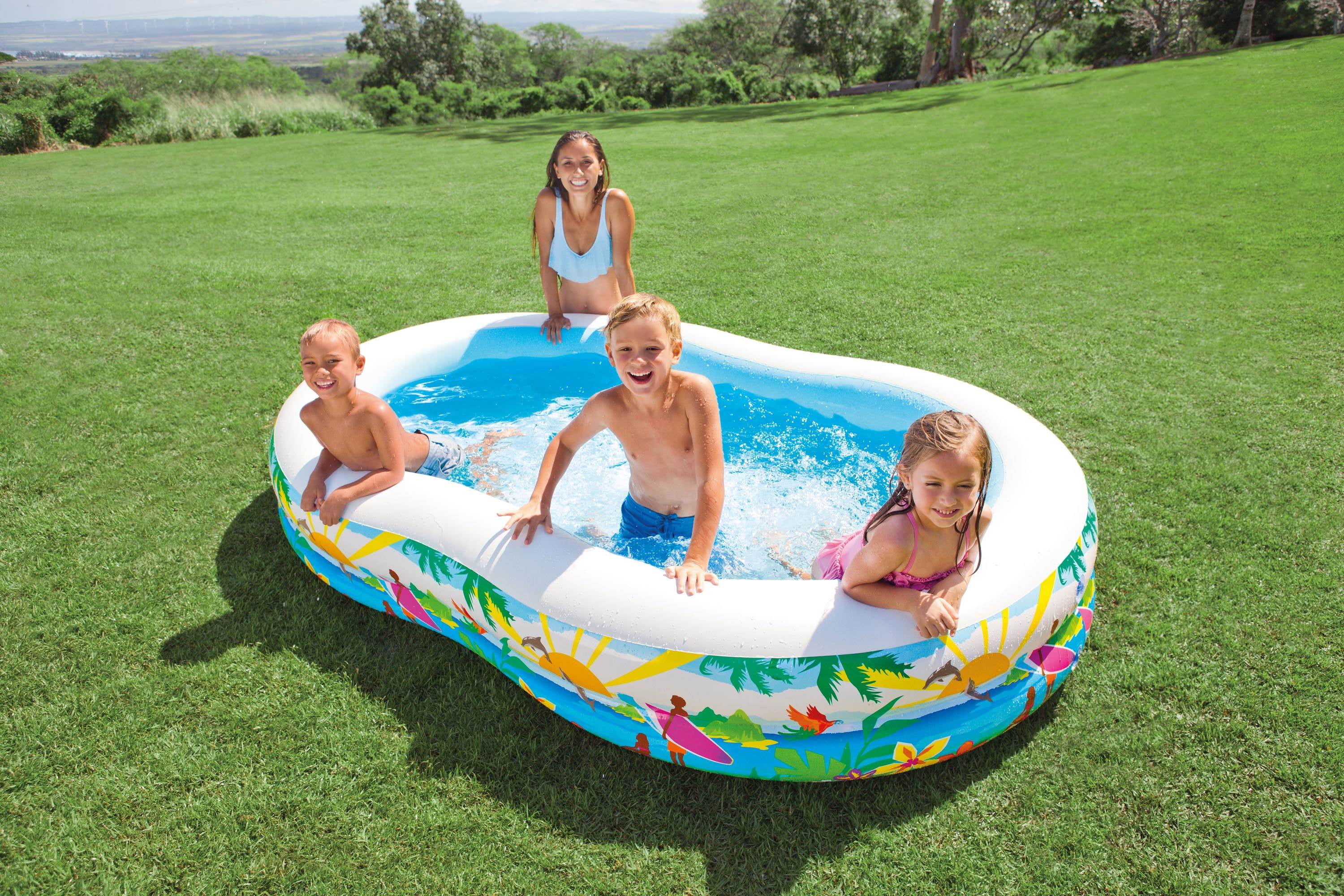 Intex, Swimming Pool, 2 x 56490EP, Swim Center Inflatable Paradise Oval Kiddie 1 Foot Depth