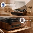 thumbnail image 4 of 1 por ONE Tocadiscos de transmisión por correa de alta fidelidad con altavoces integrados, reproductor de discos de vinilo con cartucho magnético, reproducción Bluetooth y funcionalidad de entrada aux, 4 of 5