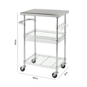 TRINITY EcoStorage® 24 Stainless Steel Kitchen Cart, NSF - Chrome