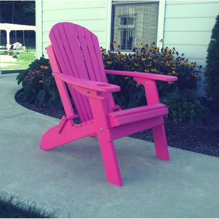 Folding Adirondack Chair W Cup Holder Poly Lumber