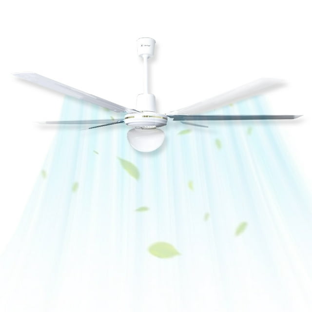 CM-TOP Ventilador De Techo Con Luz Led Lámpara De 56" 65W 127V 5 Vel 3 Aspas Acero Luz Blanco Cálido 3000K 4800-6000 LM Silencioso Función Reversible Abanico Fan Cooler