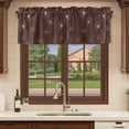 thumbnail image 6 of 2 Pack Valances for Window, Brown Short Curtains for Kitchen Bedroom Living Room, Spring Flora Rod Pocket Small Window Treatment Valance Drapes 42 x 12 Inch, 6 of 8