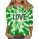 thumbnail image 3 of TaTaai Women Casual St. Patrick's Day Printed T Shirts 3/4 Length Sleeve Round Neck Loose Fit Pullover Tops Soft Lightweight Daily Holiday Outfits Gift, 3 of 5
