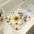 thumbnail image 4 of Yayeee Drying Mat for Kitchen Counter Dishes Microfiber Coffee Decorative Pad, White Watercolor Sunflowers, 4 of 9