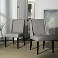 thumbnail image 5 of SAFAVIEH Lauren Contemporary Linen Solid Dining Side Chair, Taupe (Set of 2), 5 of 15
