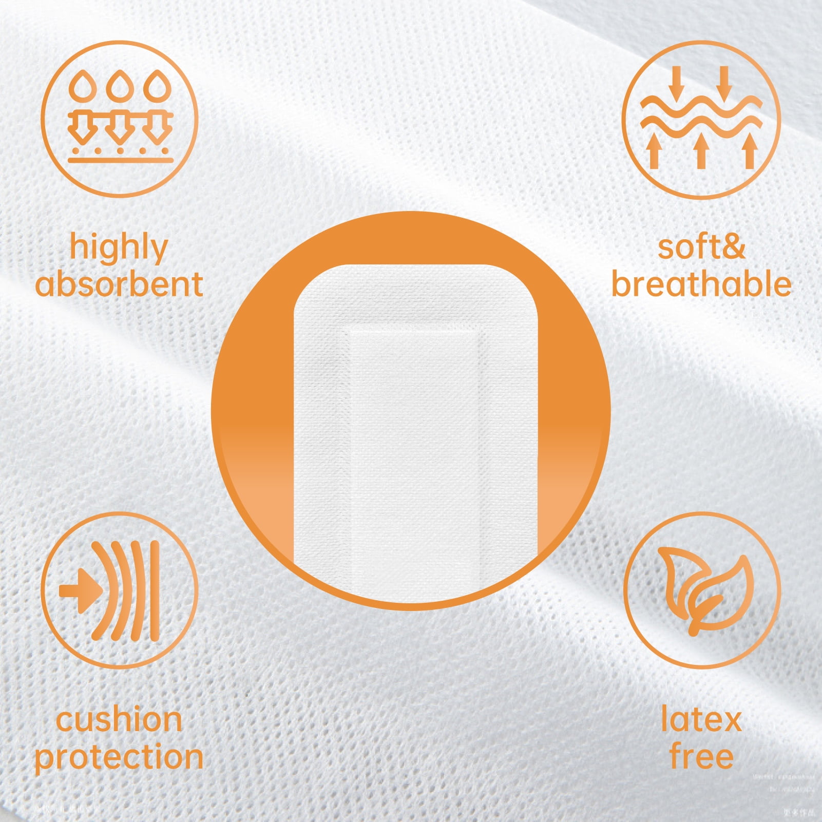 [4''x10''-25count] Carbou Island Dressing Bordered Gauze Pads,Highly Absorbent Adhesive Wound Dressing for Wound Care