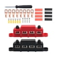 thumbnail image 2 of Fila de cableado,Fila de cableado de 4 vías 5/16" 4 postes de unión,Bloque de conexiones rojo negro Automotriz Coche,Accesorios para automóviles con bloque de terminales de barra, 2 of 9