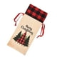 thumbnail image 2 of Ropa navideña con patrón de rejilla con cordón, manga de cerveza, de comedor, cubierta de botella de vino de lino de Año Nuevo, bolsa de Kits de decoración para fiestas Árbol de Navidad Wosthever HA068795-01, 2 of 6
