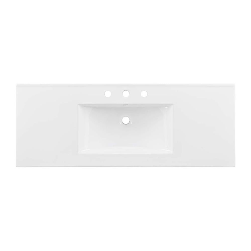 Maklaine Contemporary 48" Style Ceramic Bathroom Sink in White