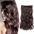 thumbnail image 4 of Clip In Hair Extensions As Human Hair Extension Curly Wavy Straight Hairpieces For Woman,Brown Pullover Toupee, 4 of 4