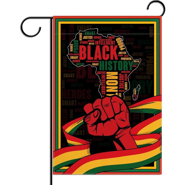 Bandera de jardín de lino personalizada para el Mes de la Historia Negra, de 12,5 x 18 pulgadas, de doble cara, para el hogar.