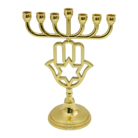 Acahhotxx Candle Sticks, Elegant Hanukkah Candlestick 7 Branch Candle Holder Metal Creative Designs Accessory Create Warm Welcoming Atmospheres