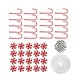thumbnail image 2 of Adornos colgantes navideños con forma de bastón de caramelo, cuentas espaciadoras de 25 m de largo. 35mm Rojo Blanco, 2 of 9