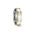 thumbnail image 4 of Mens 6mm Titanium Wedding Band Ring with 14 Gold Inlay, 4 of 7