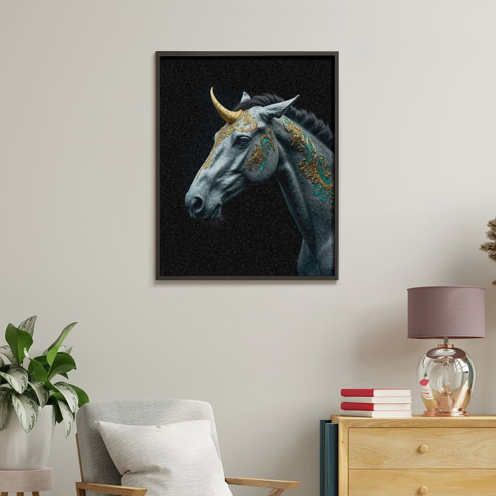 Paint By Numbers Kit for Adults Beginner - DIY Majestic Fantasy Horse Art Deco Canvas Painting Kits for Adults, Frameless Paint By Number for Adults for Home Wall Decor 16x20 Inch