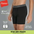 thumbnail image 4 of Hanes Men's Boxer Brief Underwear Pack with Stay Dry Pouch, Cotton Stretch, Assorted, 3-Pack, 4 of 6
