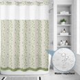 thumbnail image 2 of No Hook Shower Curtain, Green Floral Shower Curtains for Bathroom with See Through Top Window, Spring Flowers Waterproof & Washable Bath Curtain Stall 48"x72", 2 of 9