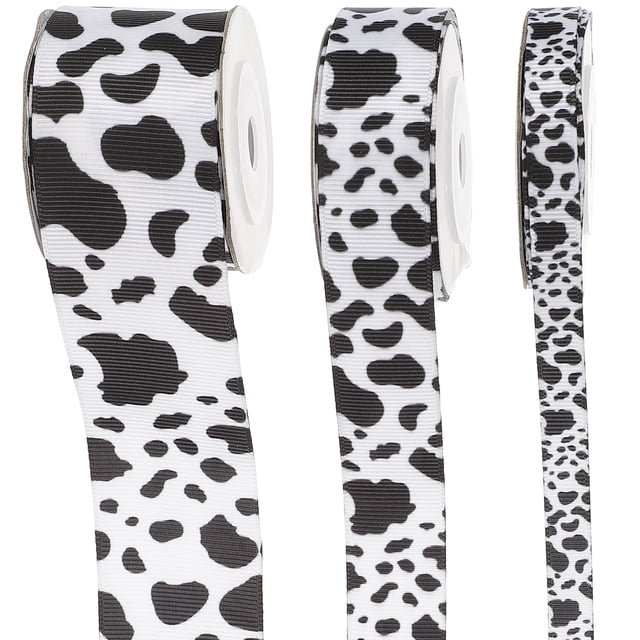 MasteelfCA 1 Set of Cow Printing Ribbons Animal Printed Ribbons DIY Craft Stripes Party Decorations