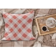thumbnail image 2 of Coral Fluffy Throw Pillow Cushion Cover, Vintage Style Art Geometrical Mosaic Diagonal Fractal Old Tartan Motif Image Print, Decorative Square Accent Pillow Case, 24" x 24", Coral Cream, by Ambesonne, 2 of 5