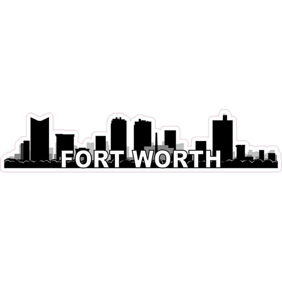 10in x 2.25in Fort Worth Skyline Sticker Vinyl Vehicle Travel Stickers