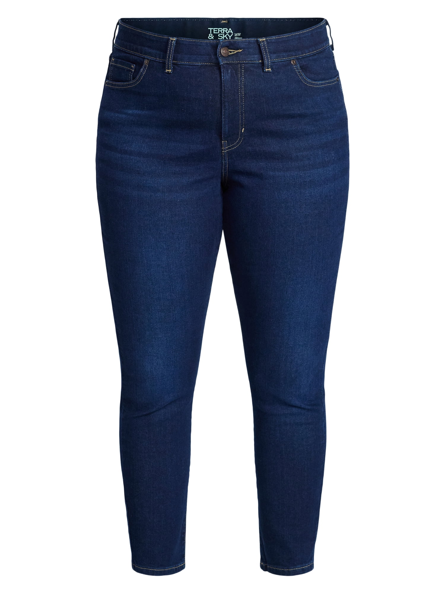 Terra & Sky Women's Plus Signature Denim Skinny Jeans with Control Panel, Sizes 16W-26W