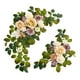 thumbnail image 3 of 2 piezas de arco de boda con flores decorativas, hojas verdes, flores artificiales rústicas champán, 3 of 9