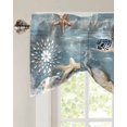thumbnail image 3 of Tie Up Valance Curtain for Kitchen,Retro Ocean Sea Turtle Starfish Rod Pocket Short Curtains Adjustable Tie-Up Shade Valances,Marine Coral Shell Seahorse Window Treatment for Bathroom Living Room, 3 of 8