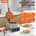 thumbnail image 2 of VEVOR Máquina para hacer waffles con burbujas y huevos, 1400 W, antiadherente, 2 of 9