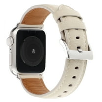 Dwitch Bands Compatible with Apple Watch Band 42mm 44mm 45mm 46mm(Series 10) 49mm for Women Men, Genuine Leather Wristband Strap for iWatch Ultra SE Series 10 9 8 7 6 5 4 3 2 1 Women Men,Apricot