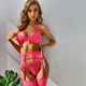 thumbnail image 3 of Conjunto de tres piezas divertido para mujer con perspectiva de encaje suave y cómodo para mujer estilo Europa y Estados Unidos, 3 of 3
