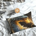 thumbnail image 3 of Salouo Golden White Fire Dragon Pattern Pillow Cases,1PC Pillow Covers with Envelope Closure Decorative Pillow Case for Bed Couch,Pillows Not Included-16"x24", 3 of 6