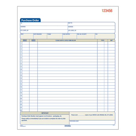 Adams Carbonless Purchase Order Book