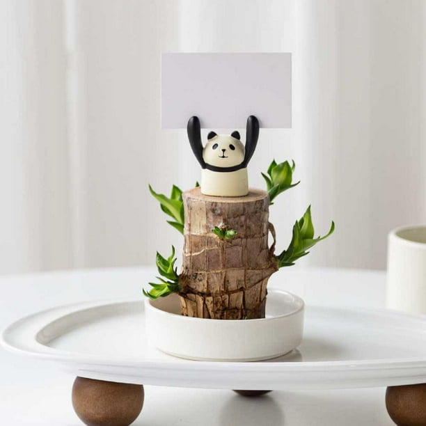 Adornos de madera con forma de animal para salpicadero | Figuras decorativas de cerdito panda talladas a mano | Decoración realista para coche y hogar | Estantería para escritorio de oficina