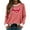 Red1, variant on Luwomo Leisure Sweatshirts Womens Winter Long Sleeve Crewneck Letter Print Loose Fit Pullover Tops,Green,L