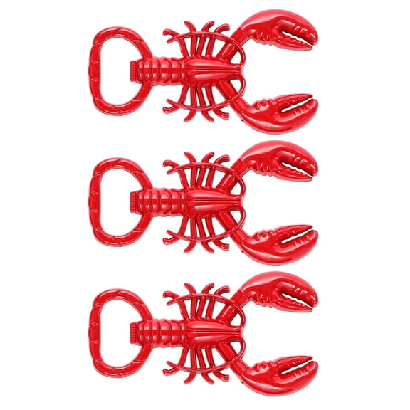 Soimiss 3Pcs Red Zinc Alloy Crayfish Bottle Openers Multipurpose Home Beer Lid Lifters
