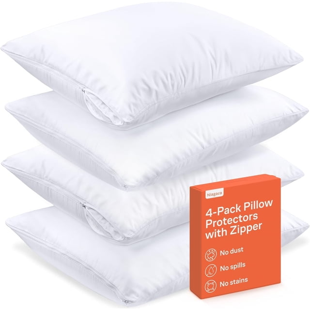 Protectores de almohada Niagara Ultra Soft, tamaño estándar, paquete de 12