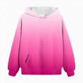 thumbnail image 6 of YIWULA Girls Hoodie Classic Colour Gradient Lined Hoodie Comfortable Soft Warm Fashionable Tie Dye Print Casual(5-6 Years,Hot Pink), 6 of 6