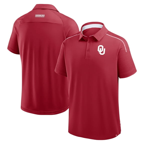 Men's Fanatics Crimson Oklahoma Sooners Take The Lead Defender Raglan Polo