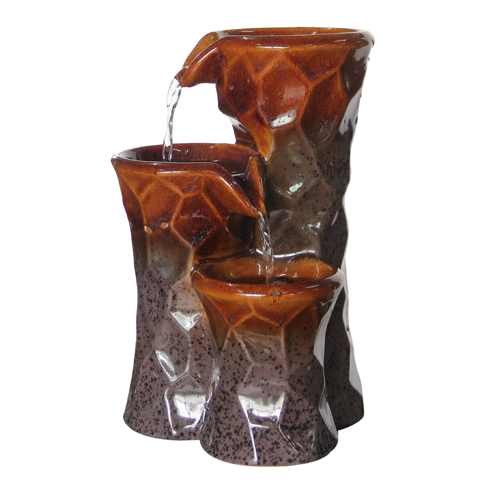 Alpine 10 in. 3-Tiered Ceramic Tabletop Fountain by Leon Korol Company