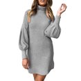 thumbnail image 3 of Vestido casual ajustado, vestido de mujer, vestido corto de cuello alto, vestido de mujer, diseño a prueba de futuro, 3 of 5