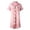 A-Pink166, variant on XIAONU Womens Silky Satin Piping Nightgown Loose Short Sleeve Notch Collar Loungewear Soft Luxe Sleep Nightgowns