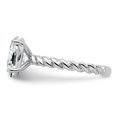 thumbnail image 3 of 14k White Gold Solitaire 3ct. Oval Twisted Band Moissanite Engagement Ring Size 8, 3 of 7
