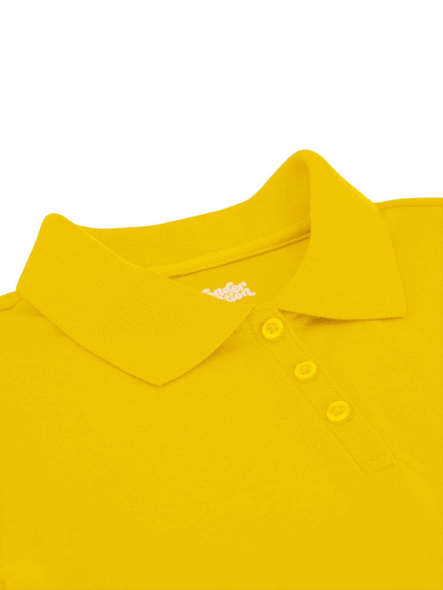 Wonder Nation Girls School Uniform Interlock Short Sleeve Polo Shirt, Sizes 4-18 & Plus