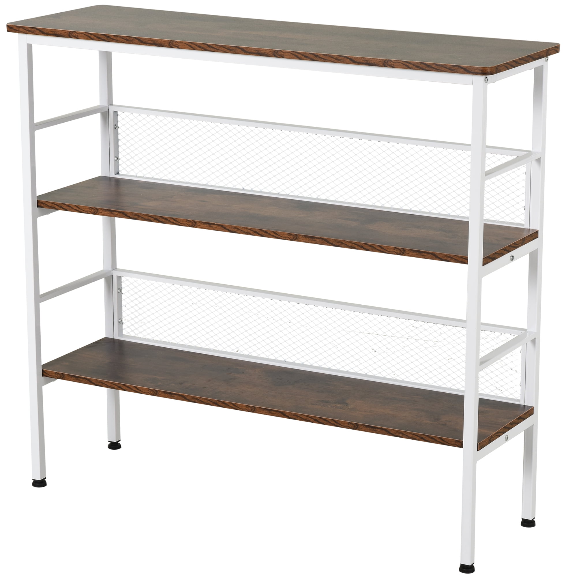 3Tier Industrial Style Storage Metal Wooden Shelf with a Robust MultiFunctional Design