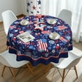 thumbnail image 2 of 4th of July Tablecloth Waterproof Patriotic Table Cloths for Memorial Day, Independence Day Indoor Outdoor Dining Room-60"*60" Round, 2 of 6