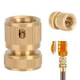 thumbnail image 5 of 2Pcs 3/4" Garden Water Hose Quick Tube Female Connector Adapter Heavy Duty Brass Gold, 5 of 8