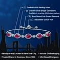 thumbnail image 2 of Gem Stone King 925 Sterling Silver Red Created Ruby and Lab Grown Diamond Bracelet for Women | 4.65 Cttw | Gemstone July Birthstone | Oval 7X5MM | Fully Adjustable 9 inch, 2 of 6